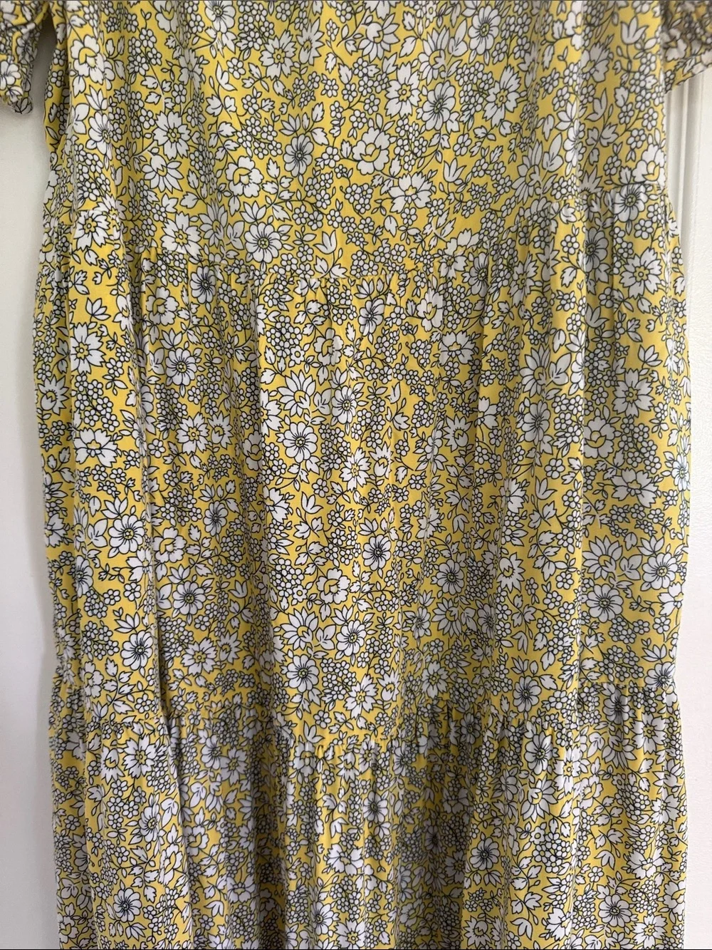 NWT J.Crew Yellow Floral Maxi Dress Medium Cottagecore Puff Sleeve Smocked Boho